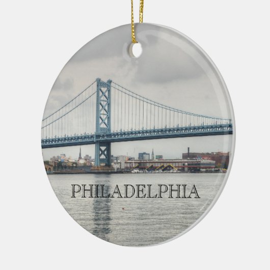 Ben Franklin Bridge Keramisch Ornament (Links)