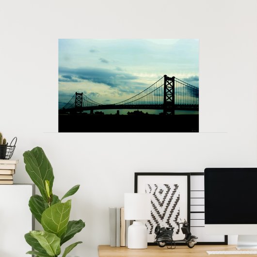 Ben Franklin Bridge Poster (Thuiskantoor)