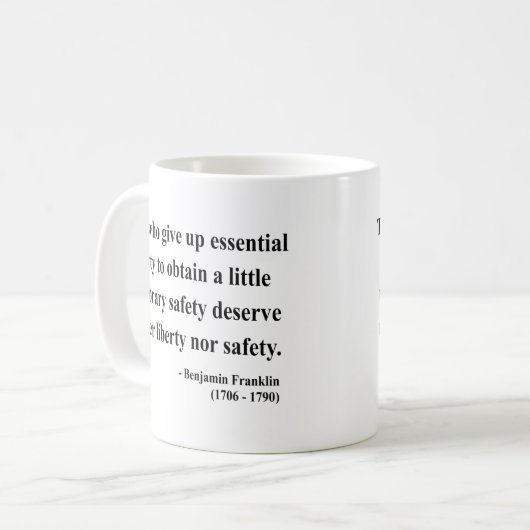 Ben Franklin Citaat 1a Koffiemok (Voorkant links)