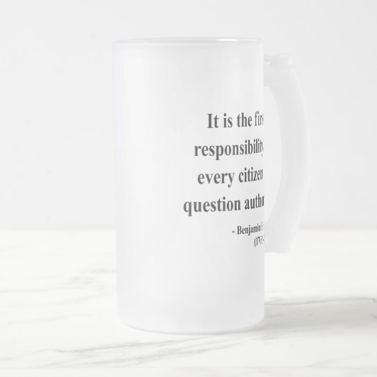 Ben Franklin Citaat 3a Matglas Bierpul (Voorkant rechts)