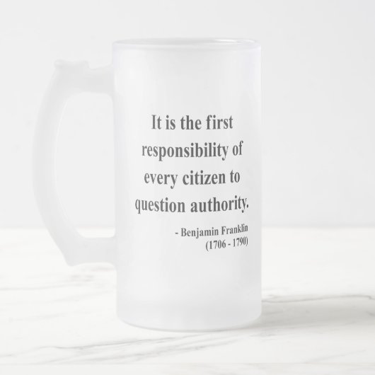 Ben Franklin Citaat 3a Matglas Bierpul (Links)