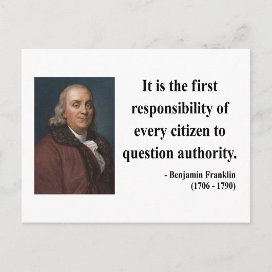 Ben Franklin Citaat 3b Briefkaart (Voorkant)