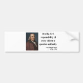 Ben Franklin Citaat 3b Bumpersticker (Voorkant)