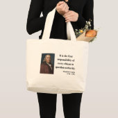 Ben Franklin Citaat 3b Grote Tote Bag (Voorkant (product))