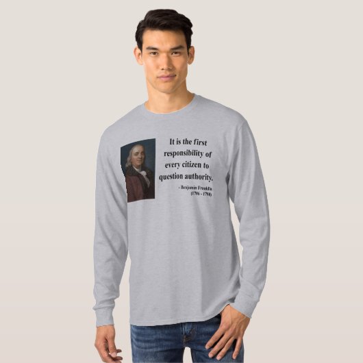 Ben Franklin Citaat 3b T-shirt (Voorkant volledig)