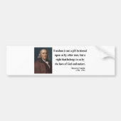 Ben Franklin Citaat 4b Bumpersticker (Voorkant)