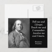 Ben Franklin citaat - Ansichtkaart Briefkaart (Voorkant / Achterkant)