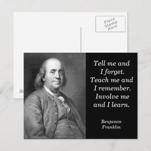 Ben Franklin citaat - Ansichtkaart Briefkaart (Voorkant / Achterkant)