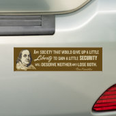Ben Franklin Citaat Bumpersticker (Op auto)
