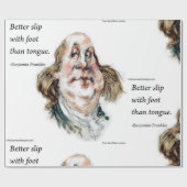 Ben Franklin & Citaat Grappige Caricatuur Cadeaupapier (Vlak)