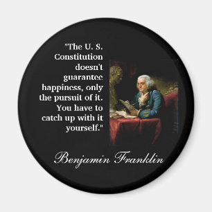 Ben Franklin citeert "De U. S. Grondwet..." Magneet