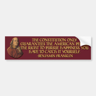 Ben Franklin citeert: Grondwettelijke garanties Bumpersticker