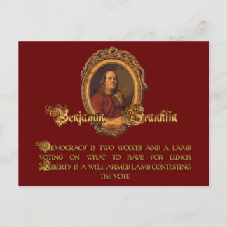 Ben Franklin citeert: Twee Wolven en een Lamb Briefkaart