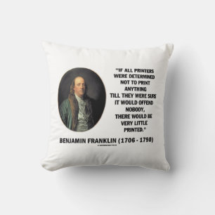 Ben Franklin drukt geen gedrukte prijsopgave af Kussen