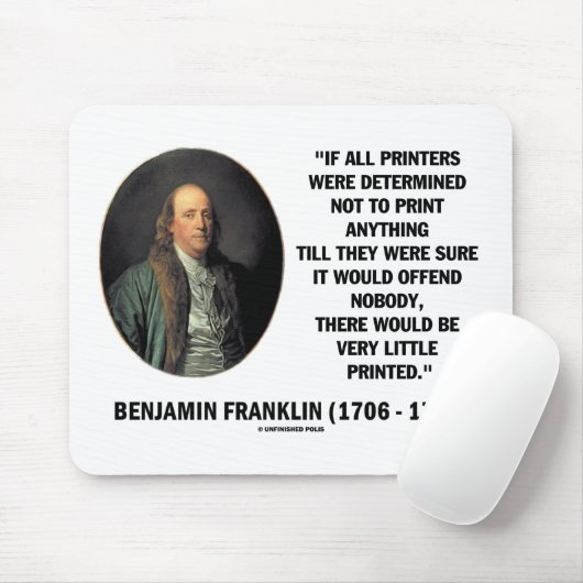 Ben Franklin drukt geen gedrukte prijsopgave af Muismat (Met muis)