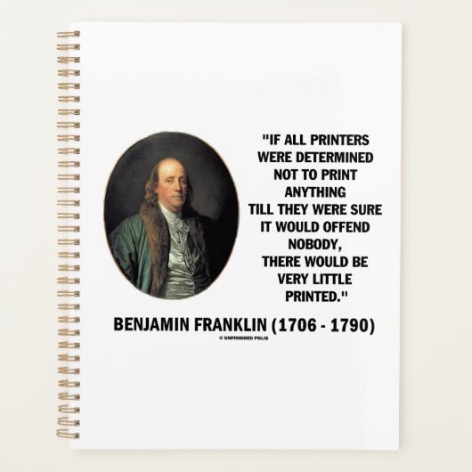 Ben Franklin drukt geen gedrukte prijsopgave af Planner (Voorkant)