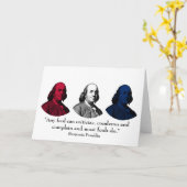 Ben Franklin en Citaat -- Rood, Wit, en Blauw Kaart (Gele Bloem)