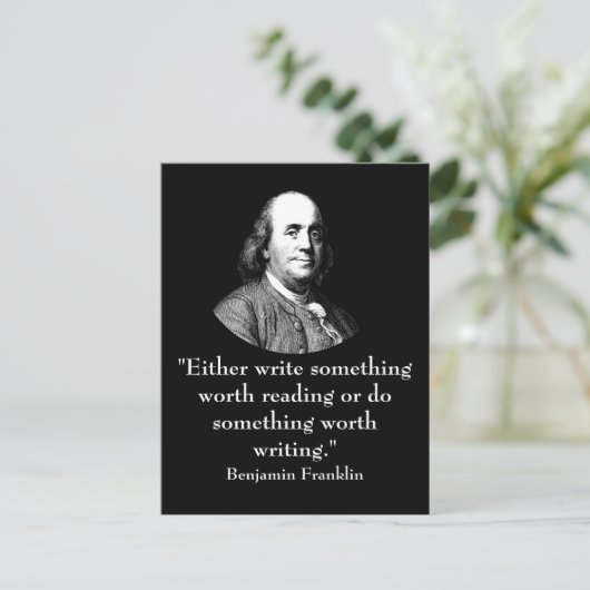 Ben Franklin en Quote Briefkaart (Staand voorkant)
