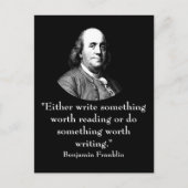 Ben Franklin en Quote Briefkaart (Voorkant)