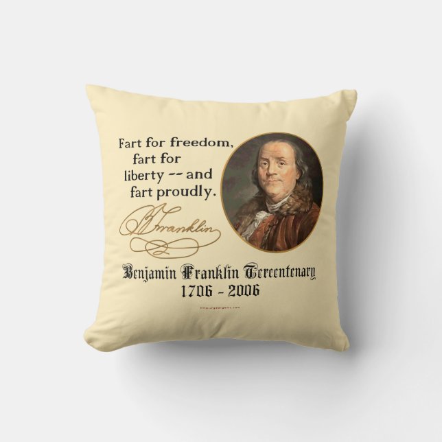 Ben Franklin - Fart Prouly Kussen (Voorkant)