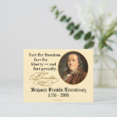 Ben Franklin - Fart Trots Briefkaart (Staand voorkant)