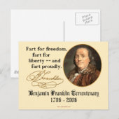 Ben Franklin - Fart Trots Briefkaart (Voorkant / Achterkant)
