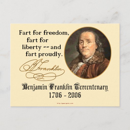 Ben Franklin - Fart Trots Briefkaart (Voorkant)