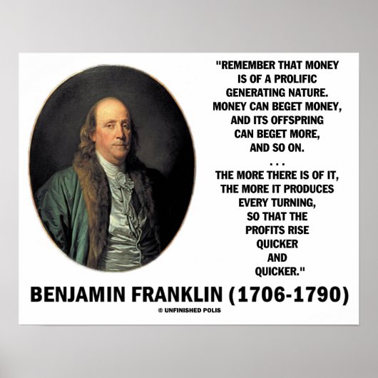 Ben Franklin Geld Prolific Generating Natuur Poster (Voorkant)
