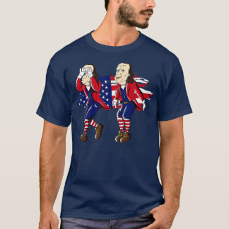 Ben Franklin Griddy Amerikaanse vlag op 4 juli T-shirt