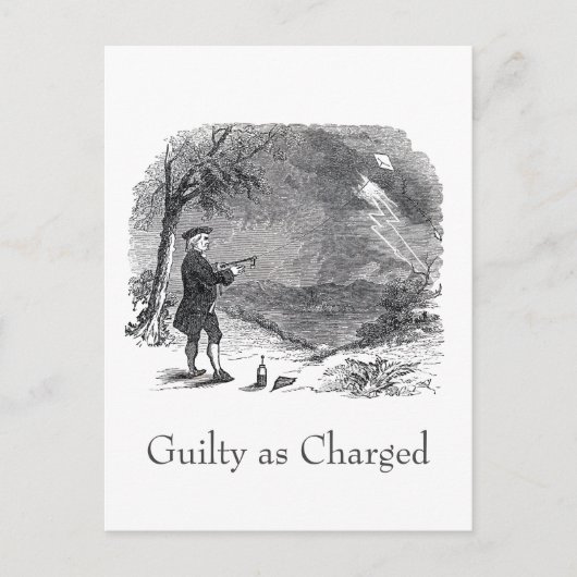 Ben Franklin Guilty beschuldigd Briefkaart (Voorkant)