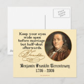 Ben Franklin - Huwelijk Briefkaart (Voorkant / Achterkant)