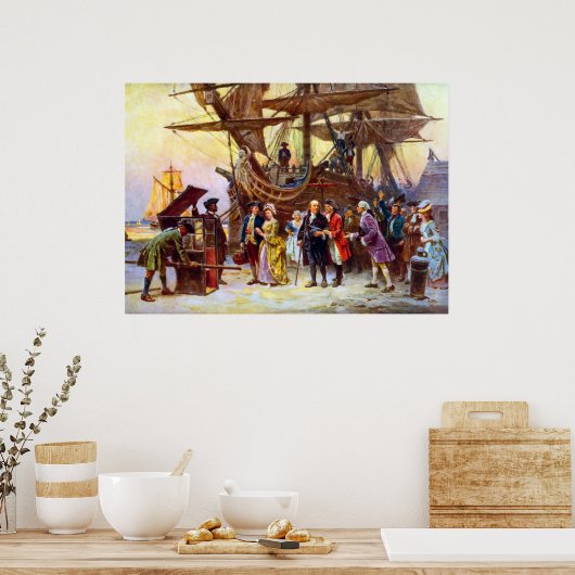 Ben Franklin keert terug naar Philadelphia Poster (Keuken)