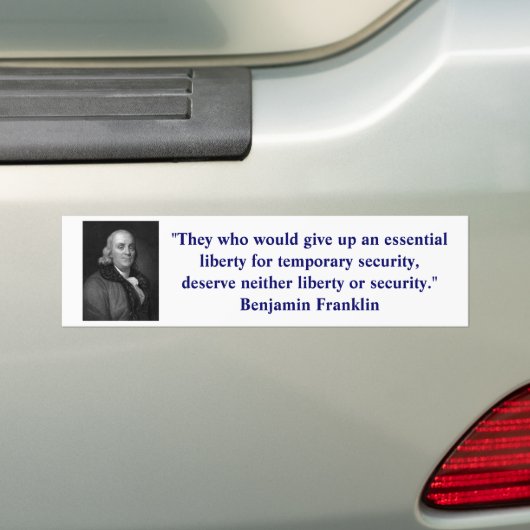 Ben Franklin Liberty Bumpersticker (Op auto)