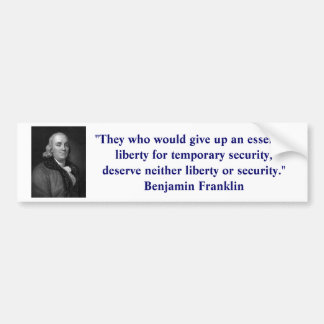 Ben Franklin Liberty Bumpersticker