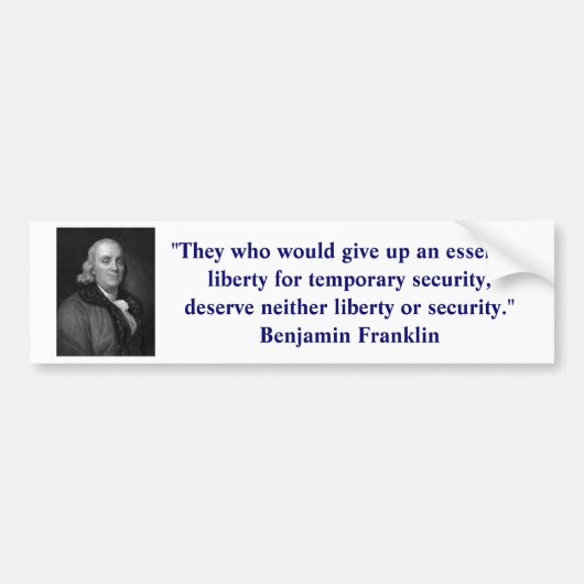 Ben Franklin Liberty Bumpersticker (Voorkant)