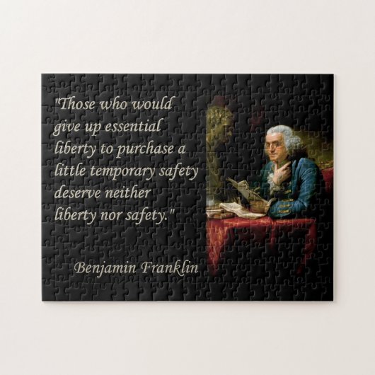 Ben Franklin Liberty Quote Puzzle Legpuzzel (Horizontaal)