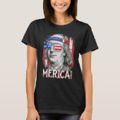 Ben Franklin Merica American Flag 4th of July Kids T-shirt (Voorkant)