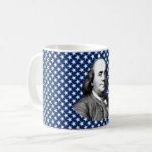 Ben Franklin met sterrenachtergrond Koffiemok (Voorkant links)