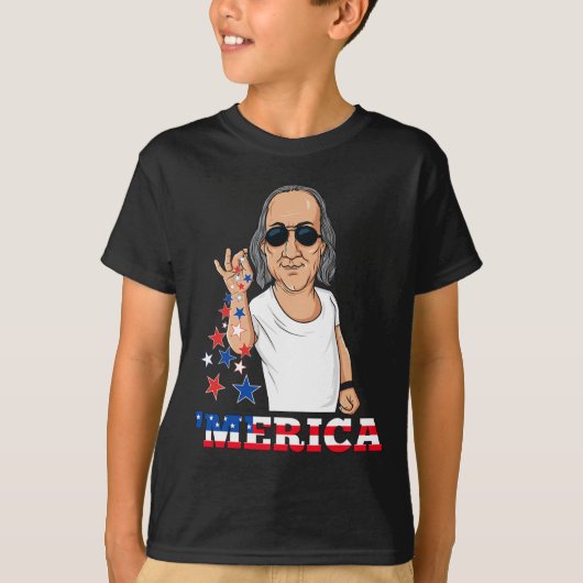 Ben Franklin op 4 juli Merica T-shirt (Voorkant)