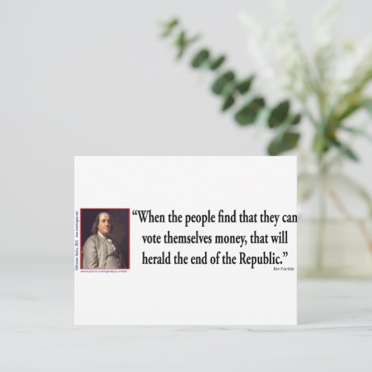 Ben Franklin over democratie Briefkaart (Staand voorkant)