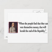 Ben Franklin over democratie Briefkaart (Voorkant / Achterkant)
