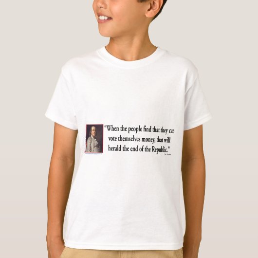 Ben Franklin over democratie T-shirt (Voorkant)