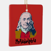 Ben Franklin, Philadelphia, voeg tekst toe Keramisch Ornament (Rechts)