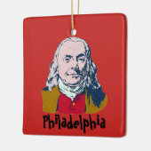 Ben Franklin, Philadelphia, voeg tekst toe Keramisch Ornament (Links)