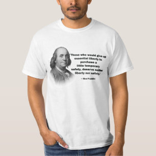 Ben Franklin pistool control quote - Mannen Shirt