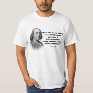 Ben Franklin pistool control quote - Mannen Shirt
