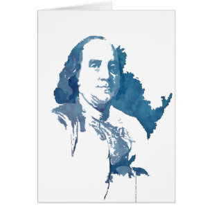Ben Franklin Pop Art Portret in Blue