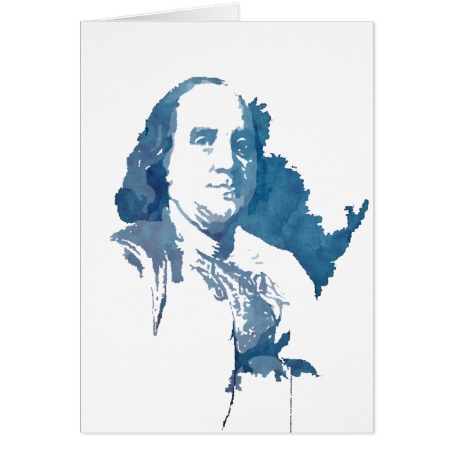 Ben Franklin Pop Art Portret in Blue (Voorkant)