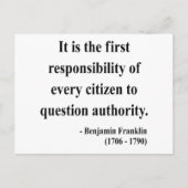 Ben Franklin Quote 3a Briefkaart (Voorkant)