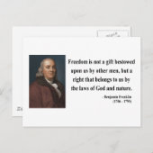 Ben Franklin Quote 4b Briefkaart (Voorkant / Achterkant)